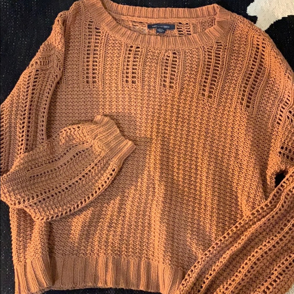 Burnt Orange American Eagle Knit Sweater